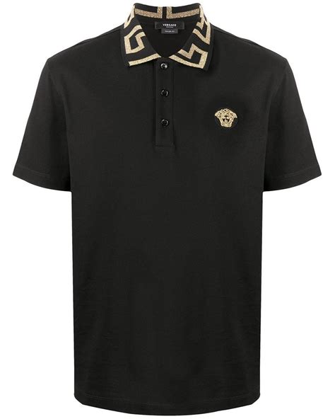 mens black polo versace